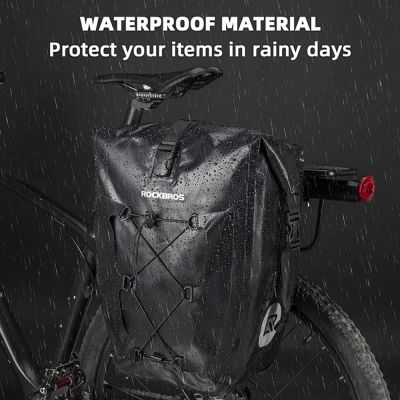 2. Rockbros 30140022001 waterproof bicycle bag for trunk - black