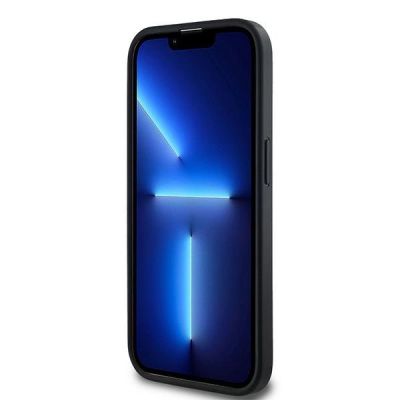 5. DKNY Leather Checkered Mono Pattern MagSafe Case for iPhone 14 Pro Max - Black