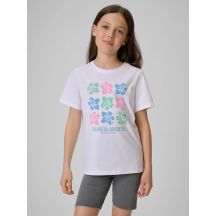 Girls' cotton T-shirt 4F 4FJRSS26TTSHF3982-11S