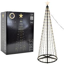 DECORATIVE CHRISTMAS TREE 154 LED SUPER WARM WHITE 150 CM REMOTE CONTROL BLACK FRAME