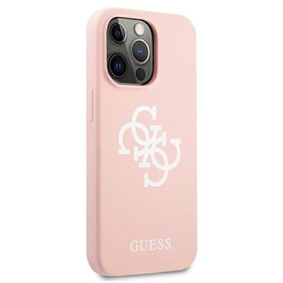 4. Guess GUHCP13LLS4GWPI iPhone 13 Pro / 13 6.1" pink/pink hard case Silicone 4G Logo