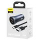 5. Baseus Golden Contactor Pro car charger USB-C / USB-A 40W PD QC 4+ SCP FCP AFC + cable - gray