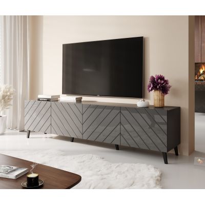 3. ABETO TV cabinet 200x42x52 graphite/glossy graphite