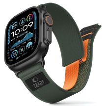 Tech-Protect Nylon Elite Strap for Apple Watch 44/45/46/49 mm - Green/Orange