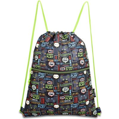PREMIUM SCHOOL DRAWSTRING BAG/BACKPACK WITH PRINT SEMI LINE