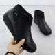 2. Rieker 47270-00 comfortable black waterproof leather women's ankle boots