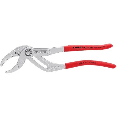 Pliers for sanitary traps and connectors 250mm, 25-80mm, chrome plated