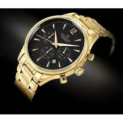 2. Men's Watch Giewont Chronograph Sapphire Gold Black GW6310-B4