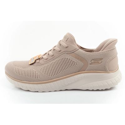 2. Skechers Bobs Squad Chaos SLIP-INS Women's Sports Shoes Beige
