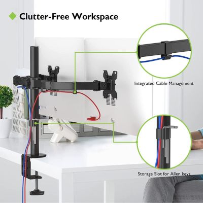 7. TECHLY DOUBLE DESK ARM 2X LED/LCD 13-27 CA