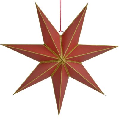7. DECORATIVE HANGING PAPER STAR FSC 18x60CM RED 7 ARMS MICA