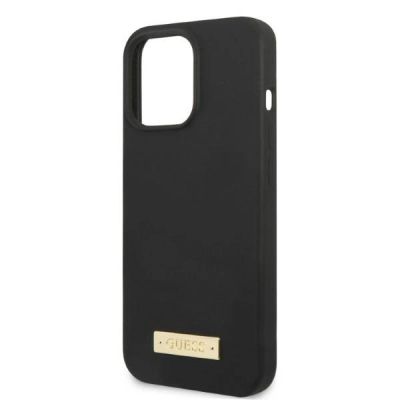 6. Guess GUHMP13XSPLK iPhone 13 Pro Max 6.7" black/black hard case Silicone Logo Plate MagSafe