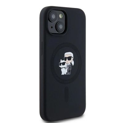 4. Karl Lagerfeld Silicone Karl&Choupette MagSafe case for iPhone 15 Plus / 14 Plus - black