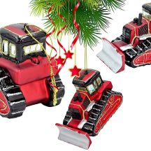 Mica Decorations Glass Bulldozer Bauble