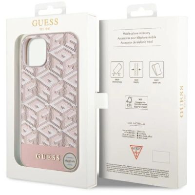8. Guess GUHMP14MHGCFSEP iPhone 14 Plus 6.7" pink/pink hard case GCube Stripes MagSafe