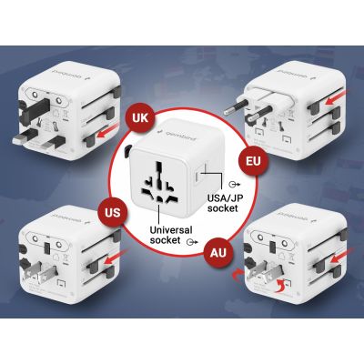 7. GEMBIRD UNIVERSAL TRAVEL ADAPTER WHITE