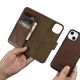 12. iCarer Oil Wax Wallet Case 2in1 Cover iPhone 14 Plus Anti-RFID Leather Flip Case Brown (WMI14220723-BN)