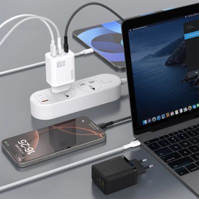 4. Dudao A29C 65W GaN Wall Charger + USB-C Cable - Black
