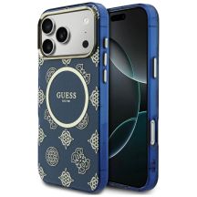 Guess IML Peony Dot MagSafe Case for iPhone 17 Pro Max - Blue