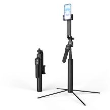 Wozinsky WST-360YS Selfie Stick with Tripod Function with 360° AI Auto Face Tracking Gesture Control - Black