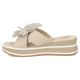 3. Women's leather wedge sandals with a flower, beige Filippo DK7636