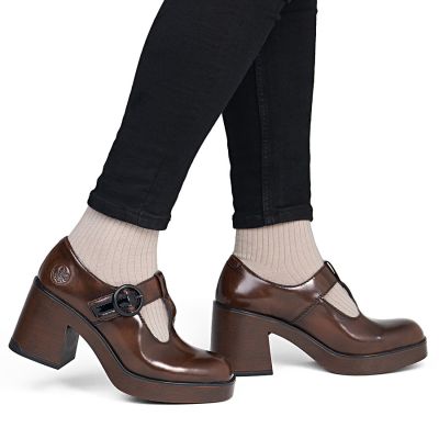 7. Women's brown high heel shoes Rieker 58053-25