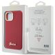 8. Guess Silicone Script Metal Logo & Frame case for iPhone 15 - red