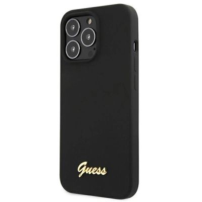 3. Guess GUHMP13LLSLMGBK iPhone 13 Pro / 13 6.1" black/black hardcase Silicone Script Gold Logo MagSafe