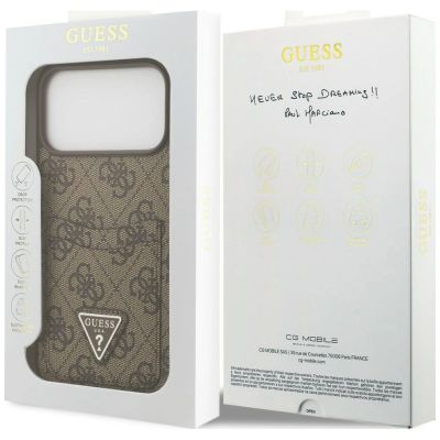 8. Guess 4G nauble Card Triangle Case for iPhone 18 Pro Max / 17 Pro Max – brown