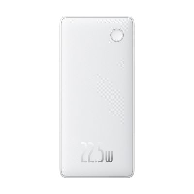 3. Baseus Airpow Lite 10000mAh 22.5W Power Bank with Built-in USB-C and Lightning Cables - White