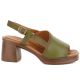 2. Women's green leather high-heeled sandals Vinceza 26-39994