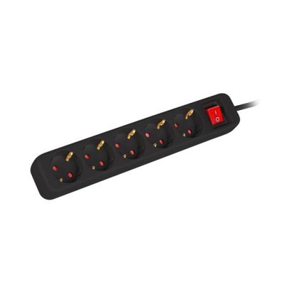 2. LANBERG Power Strip 1.5 m, 5 x 230 V SCHUKO with Switch, Pure Copper Cable, Black