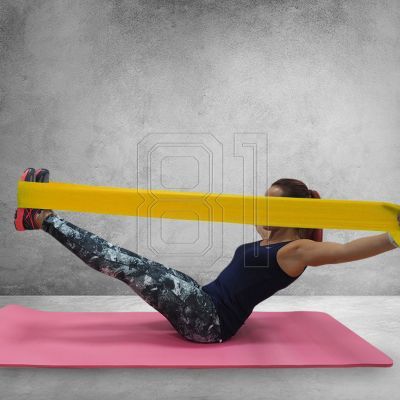 7. Fitness rubber PROFIT LONG LIGHT 200x15x0,35cm yellow DK 2227