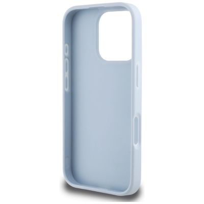 7. Guess Grained Big 4G Logo Small Classic Logo case for iPhone 16 Pro - blue
