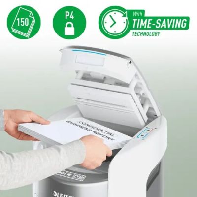 2. Leitz IQ Optimax AutoFeed 150 shredder, P4, 150 sheets, 15 l bin