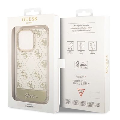 8. Guess GUHCP14XHG4MHG iPhone 14 Pro Max 6.7 "gold / gold hardcase 4G Pattern Script