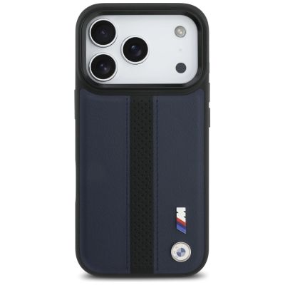 3. BMW M Perforated Stripe Logo MagSafe Case for iPhone 17 Pro - Navy Blue