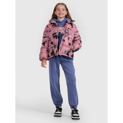 8. Girls' down jacket with synthetic filling 4F 4FJRAW25TDJAF0748-54A