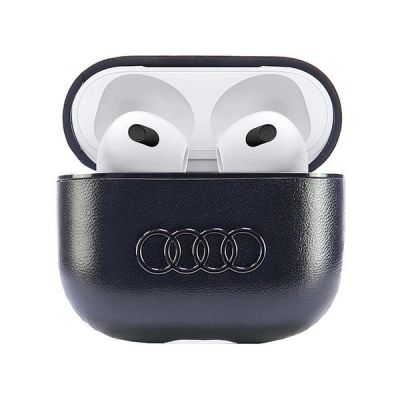 4. Audi Leather Big Logo Case for AirPods 3 - Black