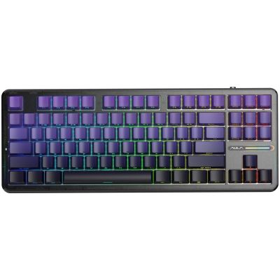 gasket F87 Pro Purple Black Gradient GrayWoodV4 switch RGB AULA keyboard