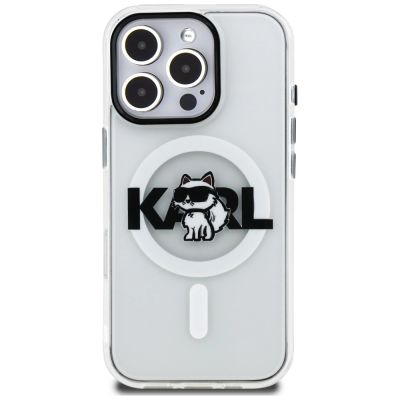 3. Karl Lagerfeld IML Choupette Sketch Logo MagSafe Case for iPhone 16 Pro Max - Clear