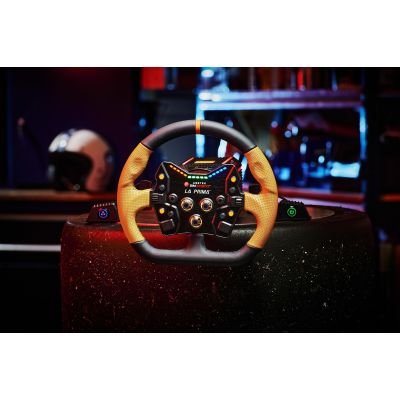 8. Asetek SimSports GT – steering wheel rim – closed D-shape, black and orange