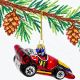 5. MICA GLASS RACE CAR BAUBLE 13 x 7 x 6.5 CM