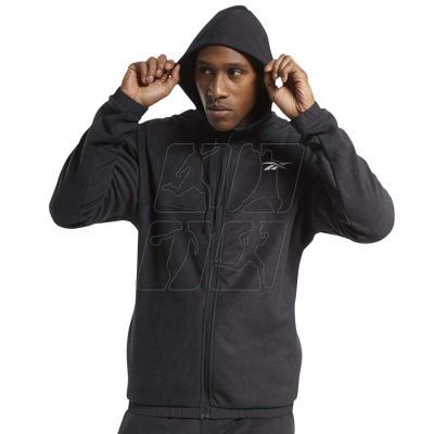 6. Reebok Workout Ready Fleece Full Zip Hoodie M FS8450