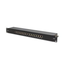 Digitus Patch Panel 19'' 16x RJ45, LSA level, cat.6, shielded, 1U, black, cable guide