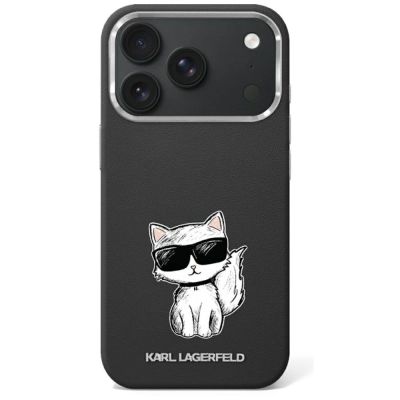 Karl Lagerfeld Smooth Choupette Sketch MagSafe Case for iPhone 18 Pro / 17 Pro / 18 Pro - Black