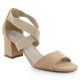 4. Women's slip-on sandals with a block heel, beige Filippo DS6920