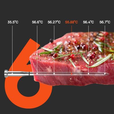 3. Meatmeet S Pro Kitchen Thermometer with Bluetooth App for Grill, Oven, Smoker - Gray