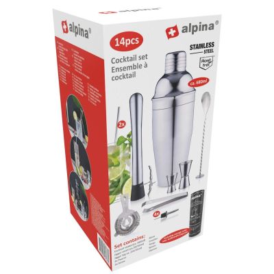 4. BARTENDER SET 14 PIECES DRINK SHAKER ALPINA TONGUE