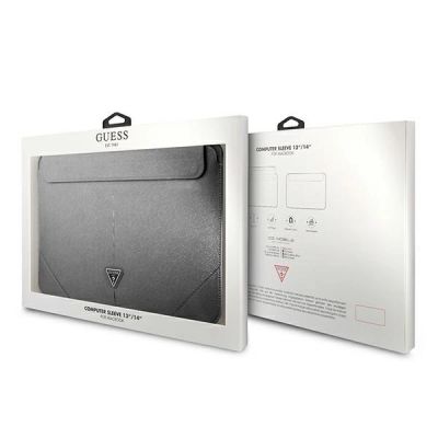4. Guess Saffiano Triangle Logo case for a 14" laptop - silver